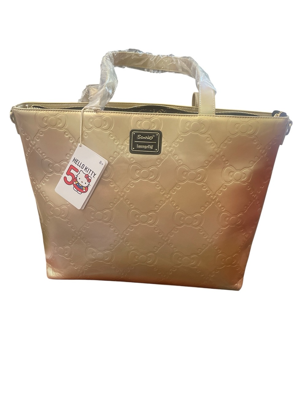 Loungefly Hello Kitty 50th Anniversary Metallic Gold Tote Crossbody Bag